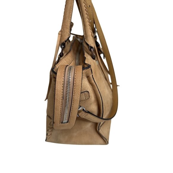 Rebecca Minkoff Tan Leather Whipstitch Satchel Shoulder Bag - Picture 4 of 14